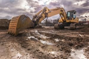 back hoe at construction site