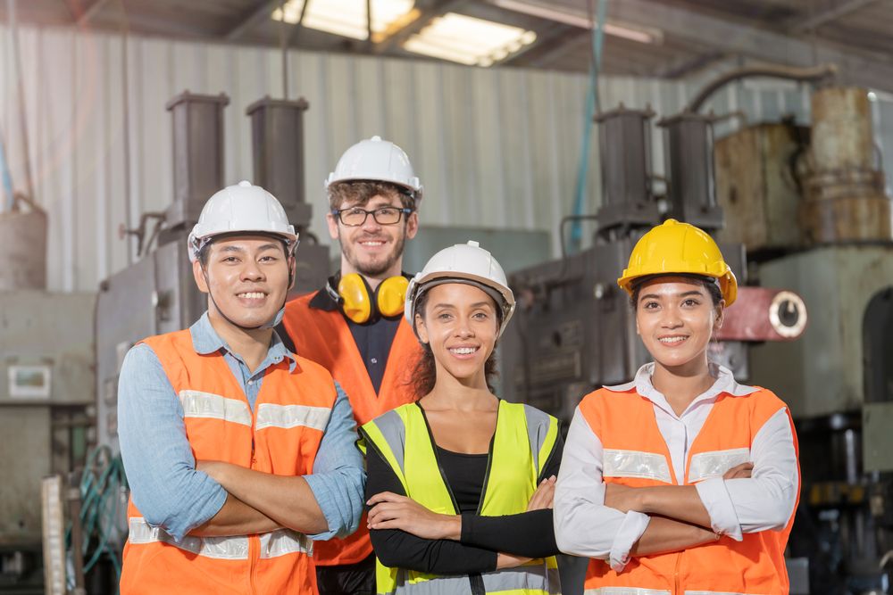 team of employees after a training course